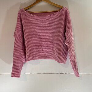 Garage Women's Light Pink Fuzzy Cropped Sweater- Sz L